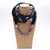 Flower Pattern Chiffon Scarf With Resin Beads Pendant