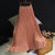 Flowy Solid Pleated Elastic High-Waist Vintage Maxi Skirts
