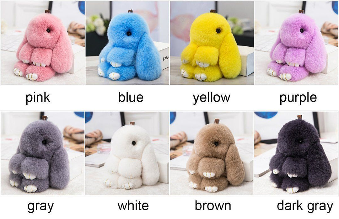 Fluffy Bunny Fuzzy Fur Ball Pom Pom keychain – Boots N Bags Heaven