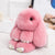 Fluffy Bunny Fuzzy Fur Ball Pom Pom keychain