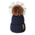 Fluffy Fur Knit Pom Pom Winter Beanie Hats