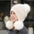 Fur Knit Pom Pom Beanie Hat