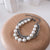 Geometric Posh Large Pearl Double Layer Hollow Out Bangle Bracelets