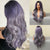 Glam Fashion Long and Bouncy Wavy Mixed Purple Gray Ombre Hair Wigs