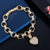 Glamorous Zircon Bejeweled Dangle Heart Charm Necklace and Bracelet Jewelry
