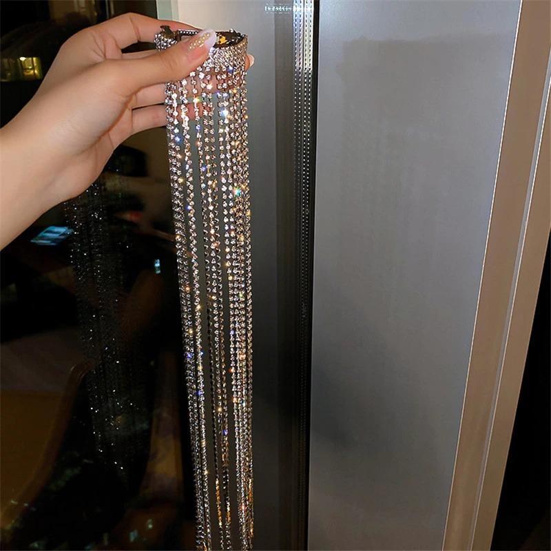 Gleaming Multi-strand Rhinestone Ponytail Long Tassel Hair  display picture 1