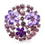 Gleaming Rhinestone Studded Round Flower Brooch Pins