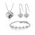 Gleaming Sterling Silver Zircon Cube Fashion Jewelry Set