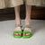 Glitter Rhinestone Decor High Heeled Slip-On Sandals