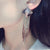 Glossy Geometric Square Shaped Tassel Chain Bar Long Drop Earrings