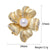 Golden Rhinestone Pearl Flower Brooch Pins Collection