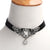 Gothic Style Leaves Shape Rhinestone Charm Choker Necklaces