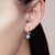 Graceful Square Shape Zircon Bejeweled Dangle Earrings