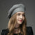 Rhinestone Flower Decor Winter Fashion Knitted Beret Hats