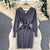 Autumn and Winter Fashion Knitted Pullover Waist Tie Dresses