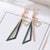 Green Trend Geometric Hanging Statement Drop Acrylic Earrings