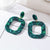 Green Trend Geometric Hanging Statement Drop Acrylic Earrings