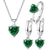 Elegant 925 Silver Heart Jewelry Set - Ring, Earrings, Necklace