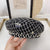 Grid Style Pearl Bejeweled Winter Beret Hats with Badge