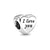 Heart-Shaped Sterling Silver Family Charm Beads