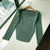 High Stretch Elegant Square Collar Full Sleeves Knitted Pullover Tops