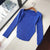High Stretch Elegant Square Collar Full Sleeves Knitted Pullover Tops