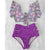 High Waist Tropical Print Ruffle Bikini Swimwear