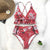 High Waist Vintage Floral Ruffled Swimwear