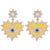 Hippie and Trendy Love Heart Shape Lucky Eye Drop Statement Earrings