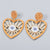 Hippie and Trendy Love Heart Shape Lucky Eye Drop Statement Earrings