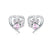 Impressive Heart Shape Crystal Paw Stud Earrings