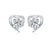 Impressive Heart Shape Crystal Paw Stud Earrings