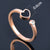 Intricate Zircon Adorned Love Heart Stainless Steel Rings