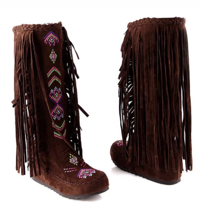 Knee High Native American Moccasin Boots Boots N Bags Heaven