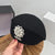 Korean Style Black Beret with Rhinestone Brooch Accent