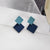 Korean Style Geometric Blue Statement Earrings Collection