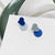 Korean Style Geometric Blue Statement Earrings Collection