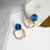 Korean Style Geometric Blue Statement Earrings Collection