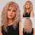 Medium Length Curly and Wavy Ombre Blonde Hair Wigs with Bangs