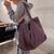 Large Capacity Zippered Outdoor Travel Corduroy Shopping Bags