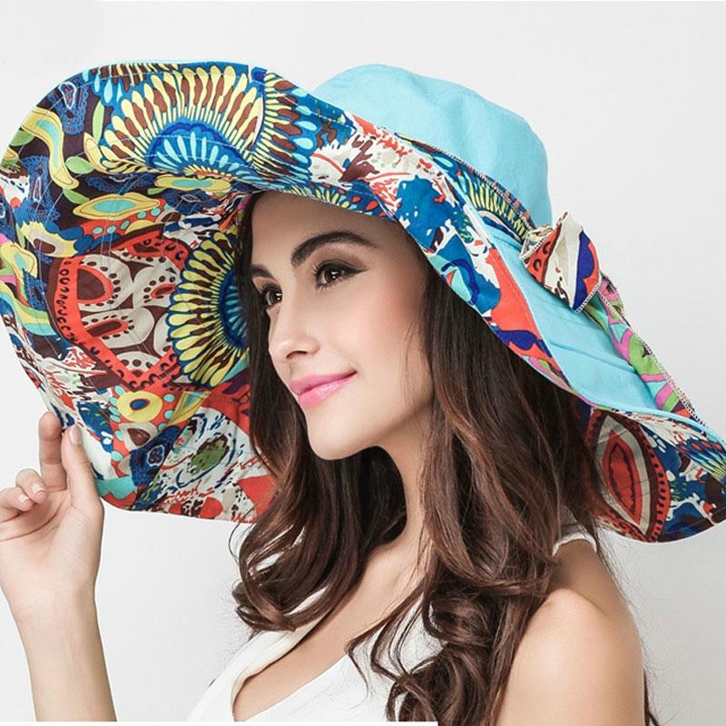 Large Retro and Colorful Reversible Summer Beach Hat – Boots N