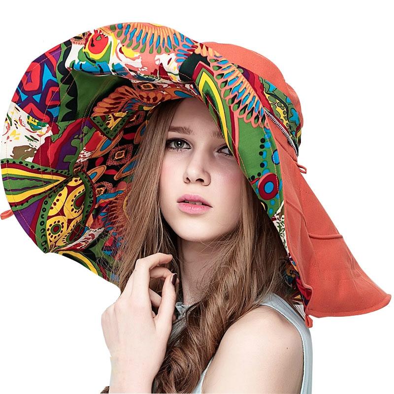 Large Retro and Colorful Reversible Summer Beach Hat – Boots N