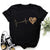 Leopard Heart Print Stylish Graphic T-Shirt