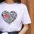 Leopard Heart Print Stylish Graphic T-Shirt