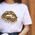 Leopard Heart Print Stylish Graphic T-Shirt