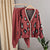 Leopard Pattern Knitted Cardigan Sweater Jacket and Harem Pants Set