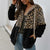 Leopard Print Hooded Zipper Long Sleeve Sweatshirts