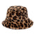 Leopard Print Warm Winter Plush Bucket Hats