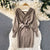 Autumn and Winter Fashion Knitted Pullover Waist Tie Dresses