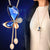 Long Crystal Butterfly Pendant with Tassel Necklace